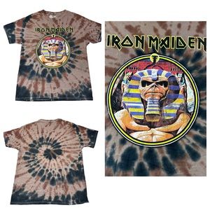 Iron Maiden EDDIE Tie Dye Tee Shirt Size Small Heavy Metal Maidenheads Concert